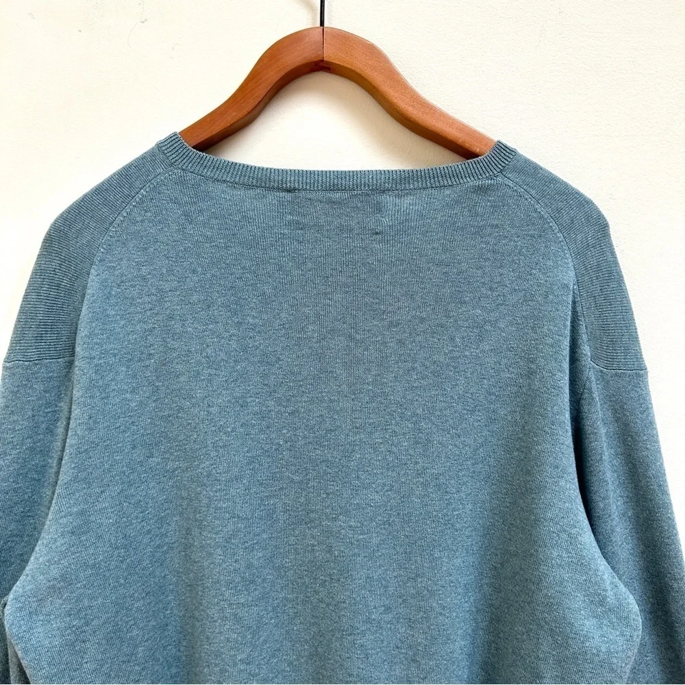 Polo Ralph Lauren Men’s Lapis Blue Pima Cotton V-Neck Sweater, Size Medium